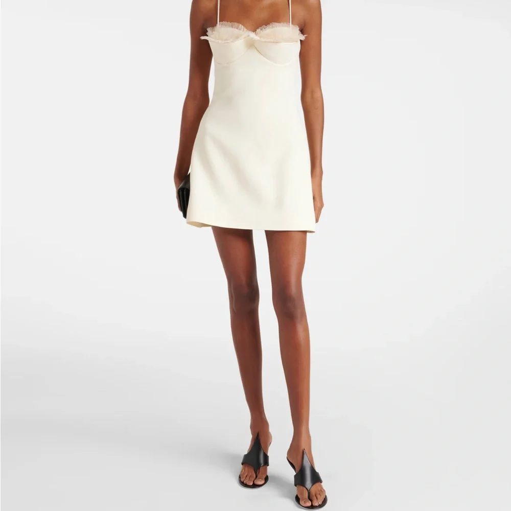 David Koma Balconette Feather/Tulle Mini Dress - Picture 4 of 9